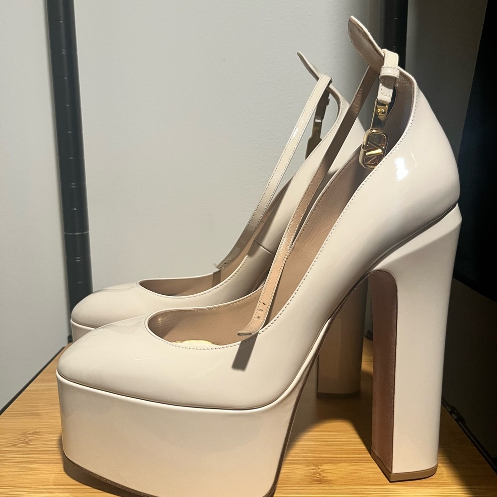 Valentino Cream Platform Heels